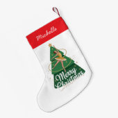 Petite Chaussette De Noël Trendy Personalized Ballerina Christmas Tree  (Dos (Accrochage))