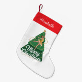 Petite Chaussette De Noël Trendy Personalized Ballerina Christmas Tree  (Devant (Accrochage))