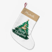 Petite Chaussette De Noël Trendy Personalized Ballerina Christmas Tree Gold (Devant (Accrochage))