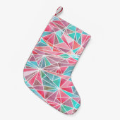 Petite Chaussette De Noël Triangles aquarelle, mosaïque estivale lumineuse. (Devant (Accrochage))