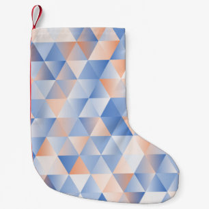 Petite Chaussette De Noël triangles seamless pattern in soft blue and orange