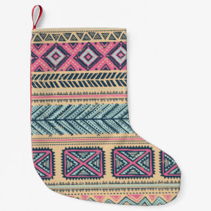 Petite Chaussette De Noël Tribal vintage ethnique homogène