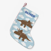 Petite Chaussette De Noël Tricératops Dinosaur customisés (Devant (Accrochage))