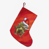 Petite Chaussette De Noël Tricératops Noël En Rouge (Devant (Accrochage))