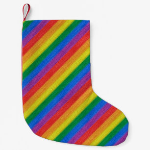 Petite Chaussette De Noël Tricot drapeau arc-en-ciel rayonne motif sans fail