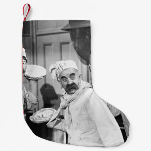 Petite Chaussette De Noël Trois chefs tenant des tartes pour une bagarre dan