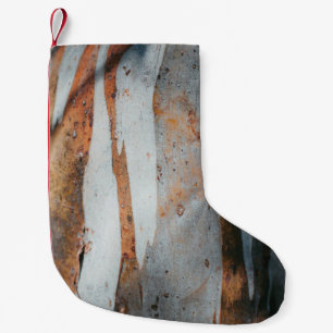 Petite Chaussette De Noël tronc d'arbre Brown et gris