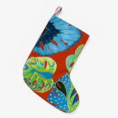 Petite Chaussette De Noël Tropical Chic : Motif feutré sans joint. (Devant (Accrochage))