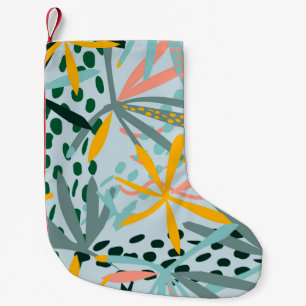 Petite Chaussette De Noël Tropical texture transparente avec feuilles de pal
