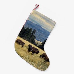 Petite Chaussette De Noël Troupeau de bison de parcs nationaux