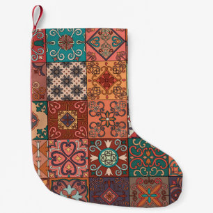 Petite Chaussette De Noël Tuiles portugaises : Talavera Style Azulejo.
