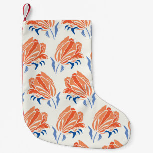 Petite Chaussette De Noël Tulipe baroque : Linocut Vintage botanique