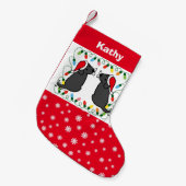 Petite Chaussette De Noël Twin Black Labrador Santas (Devant (Accrochage))