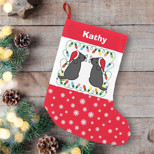 Petite Chaussette De Noël Twin Black Labrador Santas