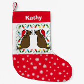 Petite Chaussette De Noël Twin Chocolate Labrador Santas (Devant)