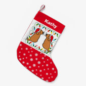 Petite Chaussette De Noël Twin Fox Red Labrador Santas (Devant (Accrochage))