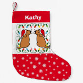 Petite Chaussette De Noël Twin Fox Red Labrador Santas (Devant)