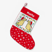 Petite Chaussette De Noël Twin Yellow Labrador Santas (Devant (Accrochage))