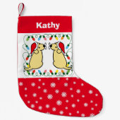 Petite Chaussette De Noël Twin Yellow Labrador Santas (Devant)