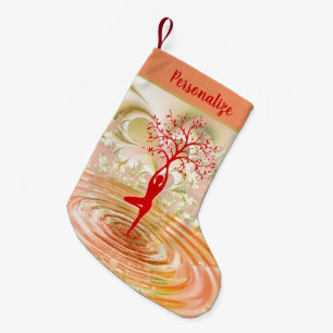 Petite Chaussette De Noël Un arbre à vie Zen Yoga Noël