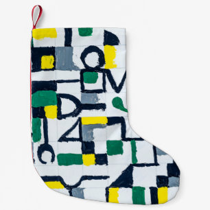 Petite Chaussette De Noël Un Couteau De Palette Peint ; Peinture Abstraite s