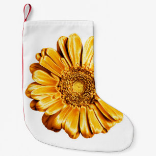 Petite Chaussette De Noël Un isolat arrière - plan blanc de fleur de gerber