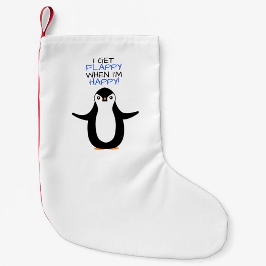Petite Chaussette De Noël Un pingouin heureux (Devant)