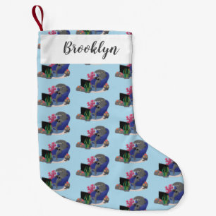 Petite Chaussette De Noël Un requin drôle en regardant la bande dessinée de 