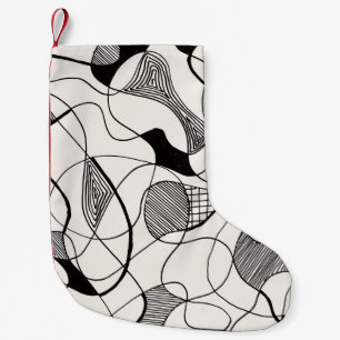 Petite Chaussette De Noël un stylo abstrait monochrome et un croquis d'encre