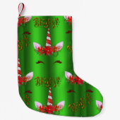 Petite Chaussette De Noël Unicorn Christmas Believe Green (Devant)