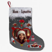 Petite Chaussette De Noël Unique Mom Loves Sweets Roses and Perfume Photo (Devant)