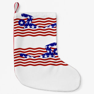 Petite Chaussette De Noël USA Patriotique Sports de natation