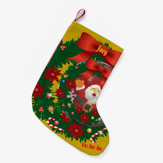 Petite Chaussette De Noël Vacances de Noël Or Père Noël Stocking (Devant (Accrochage))