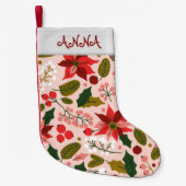Petite Chaussette De Noël Vacances d'hiver à Poinsettia (Devant)