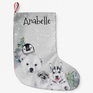 Petite Chaussette De Noël Vacances d'hiver Animaux arctiques Noël Manchot