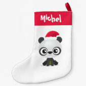 Petite Chaussette De Noël Vacances personnalisées Funny Panda (Dos)