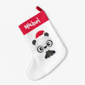 Petite Chaussette De Noël Vacances personnalisées Funny Panda (Dos (Accrochage))