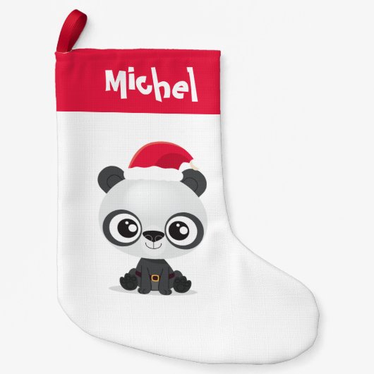 Petite Chaussette De Noël Vacances personnalisées Funny Panda (Devant)
