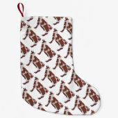 Petite Chaussette De Noël Vache Brown et blanche Silhouette (Devant)
