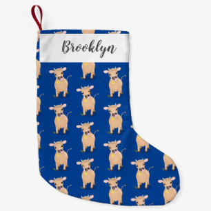Petite Chaussette De Noël Vache de jersey de dessin animé mignonne et heureu