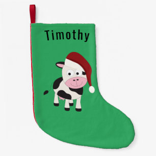 Petite Chaussette De Noël Vache de Noël personnalisable