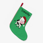 Petite Chaussette De Noël Vache de Noël personnalisable (Devant (Accrochage))