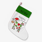 Petite Chaussette De Noël Vache Drôle Cartoon Noël Vacances Stocker (Devant (Accrochage))
