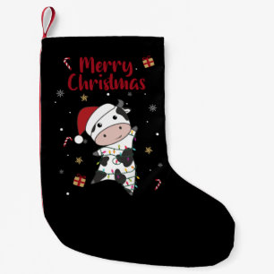 Petite Chaussette De Noël Vache Joyeux Noël Animaux d'hiver Vaches Adultes 