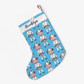 Petite Chaussette De Noël Vache mignonne en combinaison kung fu (Dos (Accrochage))