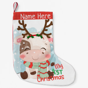 Petite Chaussette De Noël Vache Mon 1er Noël