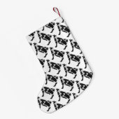 Petite Chaussette De Noël Vache Noir et Blanc Silhouette (Dos (Accrochage))