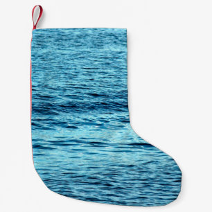 Petite Chaussette De Noël Vague d'eau bleue abstraite fond abstrait, aqua,