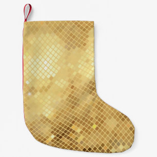 Petite Chaussette De Noël Vagues d'or chatoyantes : Texture mosaïque