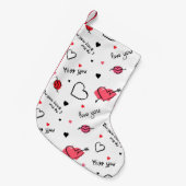 Petite Chaussette De Noël Valentine's Hearts Arrow sans couture (Devant (Accrochage))